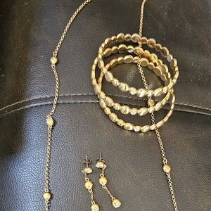 COPY - Brighton collectibles set. Gold Bilbao Mist. Necklace, 3 bangles, earrin…